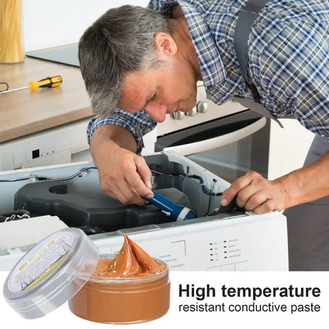 Man applying Copper Grease High Temp Electrical Contact Lubricant Dope Conductive Paste With Strong Adhesion Multipurpose Anti Seize For Auto Electronics And Construction 30g to appliance.