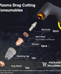 Diagram of Drag-Cut Shield Consumables Set, 9-Piece Kit for LTP6300D and LTP6300DCNC Plasma Cutters components