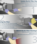 Instructions for installing Premium Engine Air Filter Fits 2019 To 2024 Kia Forte