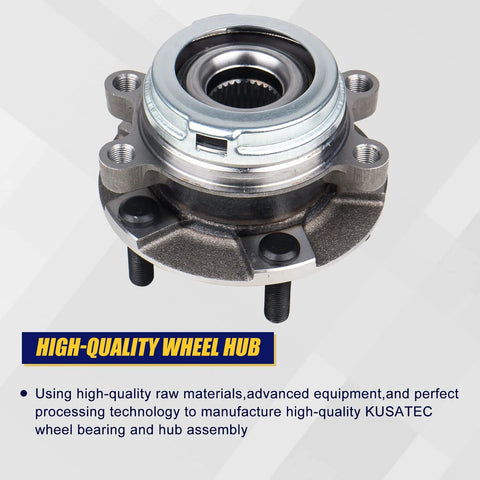 Direct Fit OEM Grade Front Wheel Bearing And Hub Assembly 513296 wheel hub close-up for Nissan Altima, Maxima, and Infiniti QX60.