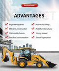 Compact Excavator Backhoe Loader For Landscaping And Construction Mini Wheel Tractor Digger with listed advantages