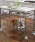 Heavy Duty 3 Inch Expanding Stem Casters With Side Brake on kitchen island, showing smooth rolling and quick install design.