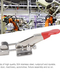 Heavy Duty Toggle Clamp Pull Latches 2 Pack Set, Adjustable Stainless Steel, 400lbs capacity shown in an industrial setting