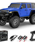 RCS24 1/24 Off Road RC Truck 4x4 Crawler With Bright Headlights Waterproof RTR Blue All Terrain Monster Vehicle