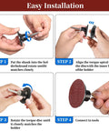Installation steps for 2 Inch Quick Change Sanding Discs Kit For Die Grinder And Drill, 100 Pc Set with 1/4 Inch Shank