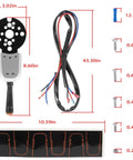 Bezel Control Switch For Seastar Hydraulic, Cable And Tilt Steering, components and dimensions displayed