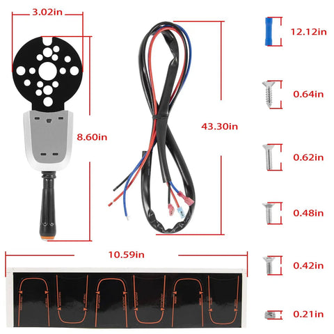 Bezel Control Switch For Seastar Hydraulic, Cable And Tilt Steering, components and dimensions displayed