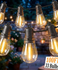 S14 Outdoor String Lights 100Ft Waterproof Patio Lights With 35 Shatterproof LEDs 2 Spares UL Certified Commercial Grade