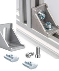 20 Piece 4040 Aluminum Extrusion Connector Kit With Corner Brackets Including 40 M8 T Slot Nuts 40 Washers And 1 Wrench For Industrial Aluminum Profile Assembly Projects Silver