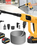 Cordless Pressure Washer 1700 PSI Portable Power Washer With 6 In 1 Nozzle 21V Handheld Electric Cleaner With Two 3Ah Batteries