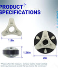 BlueStars motor coupling kit for Kenmore/Whirlpool washers; white plastic with metal core; front and side views.