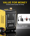 Street Cred Garage Tested Automotive Smoke Tester Machine Plug N Play Diagnostic Kit Includes Pre Made Fluid For Hunting Down Evap Intake Egr Air Leaks Fast with pressure gauge and airbag accessories.