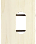 Heavy Duty Wood Router Guide Template For Smooth Invisible Hinge Setup and Cabinet Door Jamb Routing image showing a wooden jig with a cutout and pins.