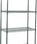 Workhorse Four Tier Coated Wire Utility Shelf For Restaurants And Storage 18 By 36 Inches 3,400 Lbs Total Capacity With Adjustable Levelers
