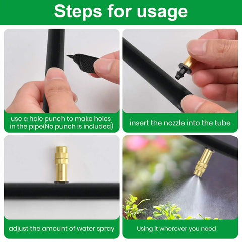 Steps for using Adjustable Copper Atomizing Nozzle Sprayer For Drip Irrigation Thirty Pack One Quarter Inch Micro Sprinklers