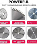 Top Shelf Electric Circular Saw Blade Sharpener And Multi Tool Polisher With Coolant Tank For Carbide Tips And Woodworking Blades lightweight saw blades display