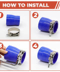 Installation steps for 2 Pack 2 Inch T Bolt Hose Clamps Stainless Steel 304 56mm To 64mm Working Range Suitable For 2 Inch Hose ID