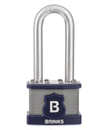 XT Series 44mm Laminated Steel Padlock With Two And Three Eighths Inch Shackle Weather Resistant And Hardened Boron Steel Lock 2 Pack Heavy Duty Security For Commercial Use front view