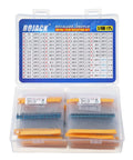 BOJACK resistor kit, 1350 pcs, metal film resistors 0Ω–5.6MΩ, 1% 1/4W, in clear plastic case