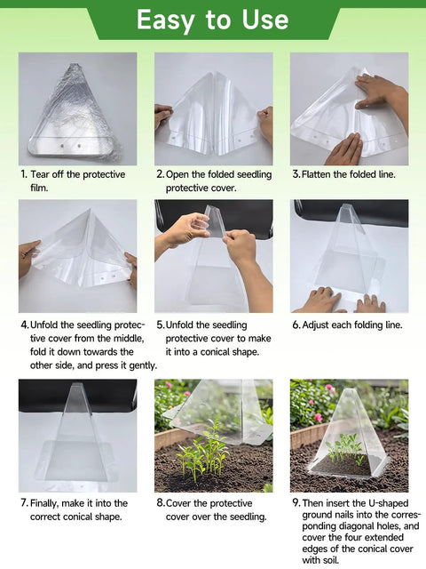 20 Pack Garden Cloches For Plants Clear Seedling Covers With 40 Metal Stakes Mini Greenhouse Bell Covers For Frost Sun And Pest Protection 7.8x11 Inches