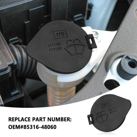 Must Have Windshield Washer Fluid Cap Replacement For Toyota Highlander And Lexus, OEM 85316-48060 installed on reservoir
