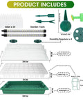 80 Cell Seed Starter Tray Kit With Grow Lights For Seedling Growth 2 Pack Adjustable Brightness Humidity Dome Smart Timer components
