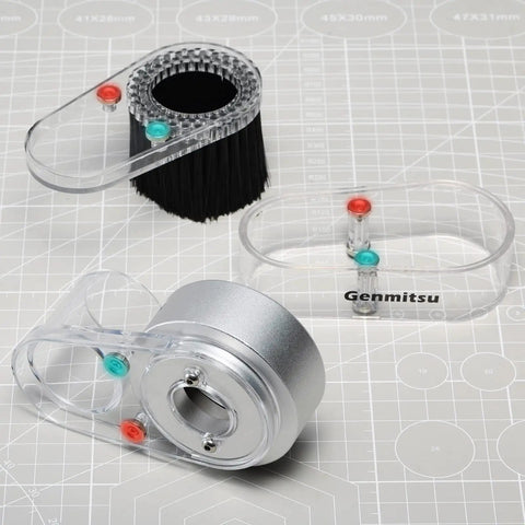 Dust Shoe For CNC Router 52mm Spindle Motors Clear ABS Shield, dual brush kit and transparent cover, Genmitsu branding