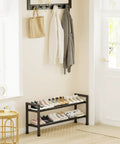 Expandable 2 Tier Shoe Rack Grows From 19 To 43.3 Inches For Closet Hallway Front Door Or Garage Tough Steel Space Saving Organizer