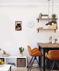 Retro Style Cat Eating Ramen Metal Sign 8x12 Inch Tin Sign Poster For Home Office Garage Decor Dope Rustic Charm And Vintage Vibe Wall Art Durable Aluminum Construction mounted in a cozy home kitchen.