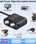 Badass 6In1 Cigarette Lighter Splitter With Pd 65W Usb Port And Live Voltage Display Straight Fire 300W Car Charger Adapter layout showing ports and uses.