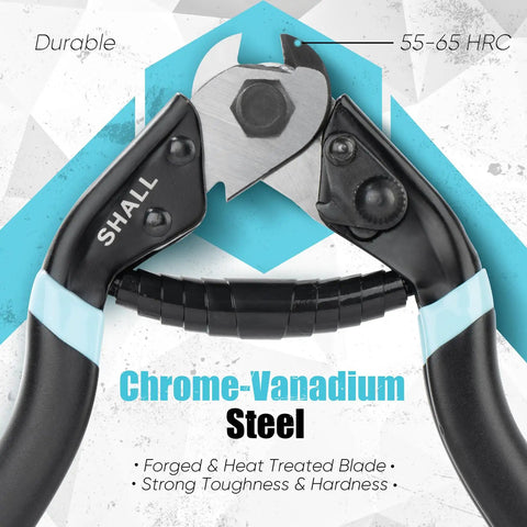Heavy Duty Cable Cutter Seven And A Half Inch For Wire Rope And Aircraft Cables Cuts Up To Five Thirty Second Inch Diameter with Forged Chrome Vanadium Jaw