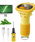 Totally Rad Kid Friendly Portable Digital Microscope With 2 Inch IPS Display And 1000X Magnification Handheld USB Microscope For PC Compatible A Cool Science Gift For Kids Students, yellow