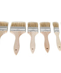 Six Piece Chip Paint Brush Set With 1 Inch 2 Inch 3 Inch Natural White Bristles And Solid Wooden Ergonomic Handles For Oil Based Paint