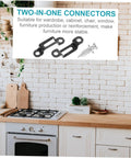 Hella Sturdy Invisible Furniture Connectors And Hidden Fasteners For Wardrobe Setup No Sweat Assembly Rock Solid Two In One Wood Joint Screws Quick Fit Cabinet Hardware For Any Project shown on kitchen counter with screws and black anchors.