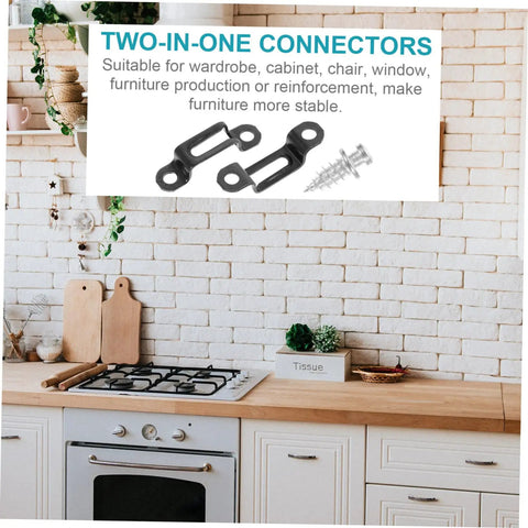 Hella Sturdy Invisible Furniture Connectors And Hidden Fasteners For Wardrobe Setup No Sweat Assembly Rock Solid Two In One Wood Joint Screws Quick Fit Cabinet Hardware For Any Project shown on kitchen counter with screws and black anchors.