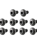 The Real Deal 100 Piece M3x5mm Button Head Hex Socket Cap Screws Forged From Tough 10.9 Alloy Steel Heavy Duty Bolts, ten screws in a row.