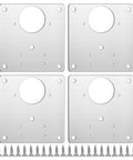 Four Pack Stainless Steel Cabinet Hinge Repair Plates For Kitchen Cupboards And Furniture With 20 Fixing Screws Heavy Duty Rust Resistant