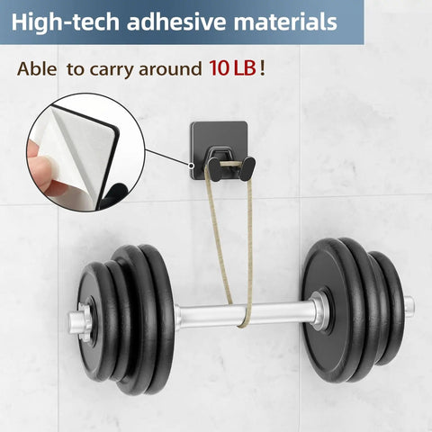 No Fuss Adhesive Shower Hooks Heavy Duty Stainless Steel Wall Mounted Double Hanger In Matte Black With Extra Sticky And Tough As Nails Grip For Razors Loofahs 4 Pack