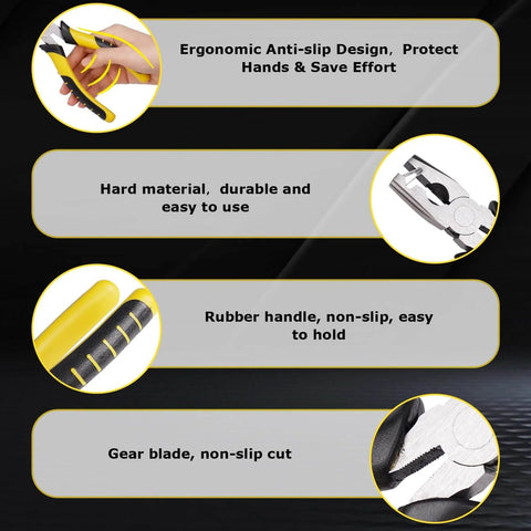 Heavy Duty Fence Pliers With 600 Wire Cage Clips J Clip And Snap Ring Fasteners 6.7 Inch Pliers With Non Slip Handle features