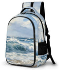 Coastal Beach Seascape Printed Unisex Backpack With Large Capacity For Travel School Or Day Trips Durable Polyester Material