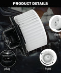 Oem Replacement AC Heater Blower Motor Fan Built Like A Tank For Hyundai Santa Fe Santa Fe Sport 2010 To 2017 And Kia Sorento 2011 To 2015, showing plug and fan detail.