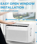 Smooth Cooling 12000 Btu U Shaped Smart Inverter Window Air Conditioner installation in a window with easy open design.