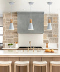Three Pack White Modern Minimalist Pendant Lights Kit With Mounting Hardware And Instructions over kitchen island