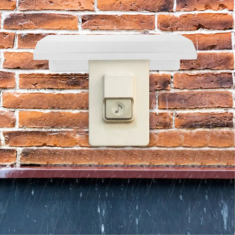 Rock Solid Outdoor EV Charger Cover Built Tough As Nails To Ward Off Rain And Grime With Smart Cross Ventilation on brick wall.