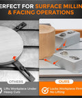 Heavy Duty Aluminum Side Clamp Vise Set for CNC Milling Work Holds 60KN with secure clamping for surface and facing operations.