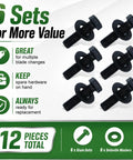 Six Sets Blade Bolts And Belleville Washer Kit For Mower Blade Replacement, 12 Pieces Total, Great Value Replacement For Toro Exmark TimeMaster Recycler, 7/16-20 Thread - six bolts and washers