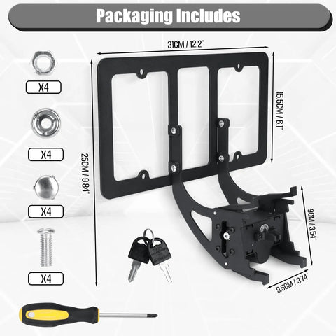 No Drill Front License Plate Holder For Tesla Model 3 And Model Y 2017 To 2024 With Safety Design No Adhesives Easy Turn Knob