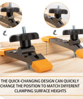 Heavy Duty T Track Hold Down Clamps Set No Fuss Quick Change Design For Woodworking with rotation feature