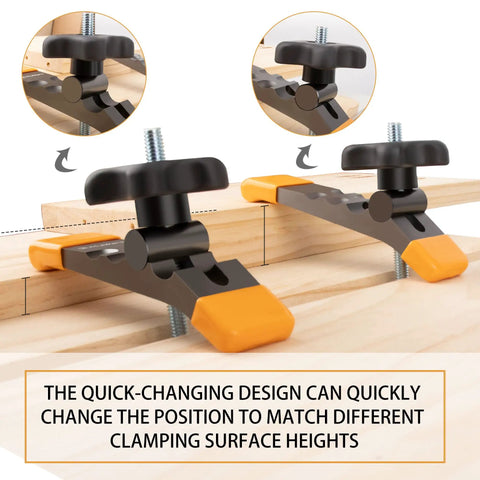 Heavy Duty T Track Hold Down Clamps Set No Fuss Quick Change Design For Woodworking with rotation feature