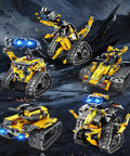 Epic 5 In 1 Robot Building Kit For Kids With 520 Pieces, app controlled robots, including wall robot, dinosaur, tank on display